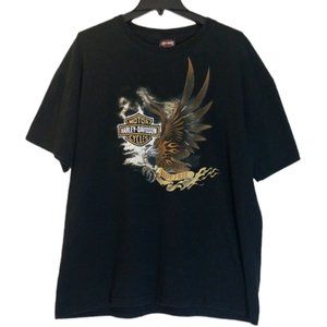 Vintage Harley Davidson Motorcycles 2012 Eagle Pirate Biloxi MS Black T-Shirt XL